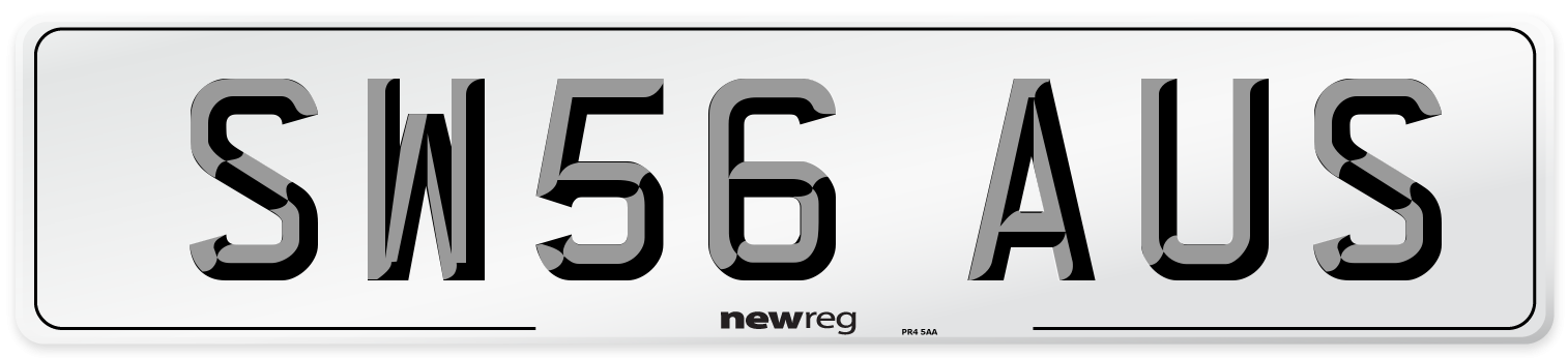 SW56 AUS Number Plate from New Reg